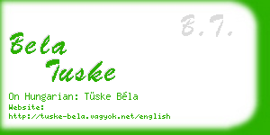 bela tuske business card